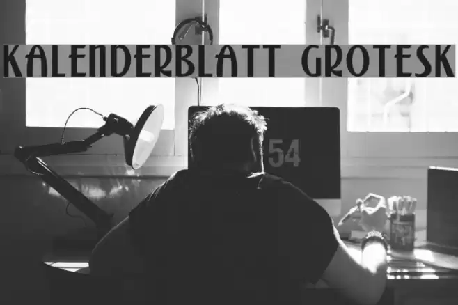 Kalenderblatt Grotesk Schriftart examples
