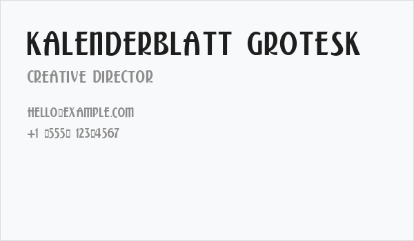 Kalenderblatt Grotesk Business Card