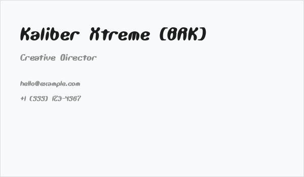 Kaliber Xtreme [BRK] Business Card