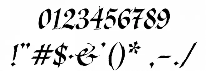 KaligrafLatin Font OTHER CHARS