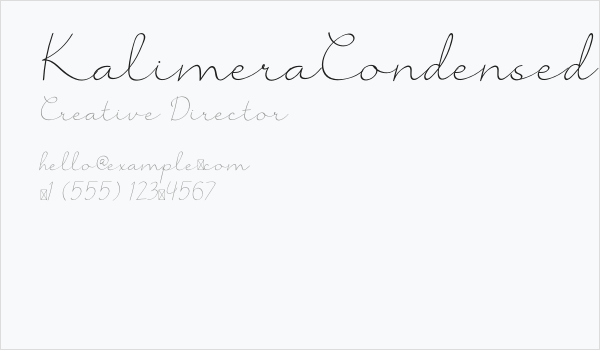 KalimeraCondensed Business Card