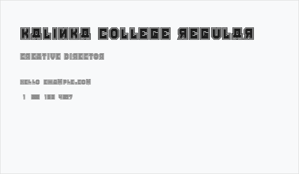 Kalinka College Regular Business Card