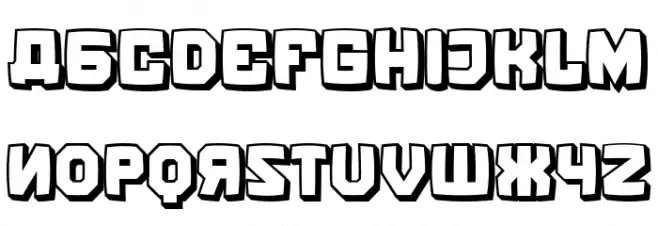 Kalinka Distorted 3D Regular Font Litere mari