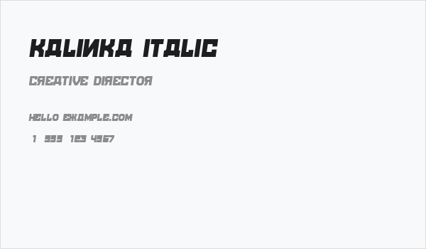 Kalinka Italic Business Card