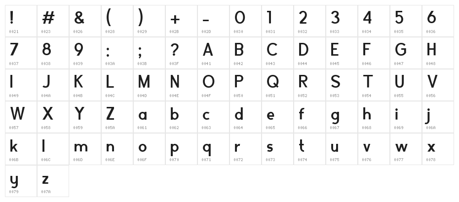 Kalistra Regular Character Map