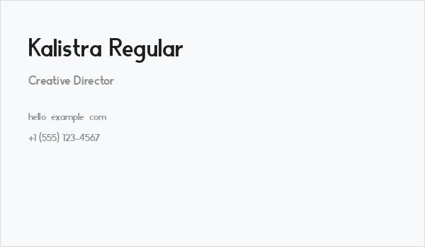 Kalistra Regular Business Card