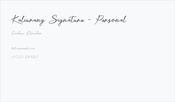 Kaliurang Signature - Personal Business Card