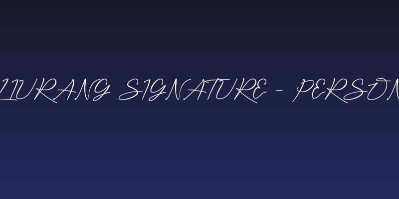 Kaliurang Signature - Personal Social Header