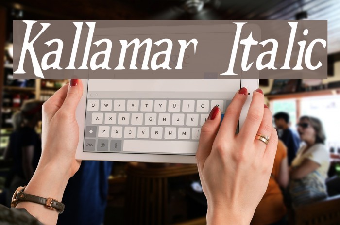 Kallamar Italic Font examples