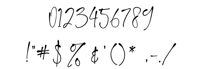 KallissaSignature Font OTHER CHARS