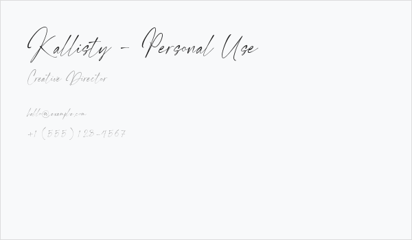 Kallisty - Personal Use Business Card