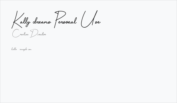 Kally dreams Personal Use Business Card