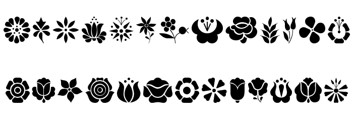 Kalocsai Flowers Font Litere mici
