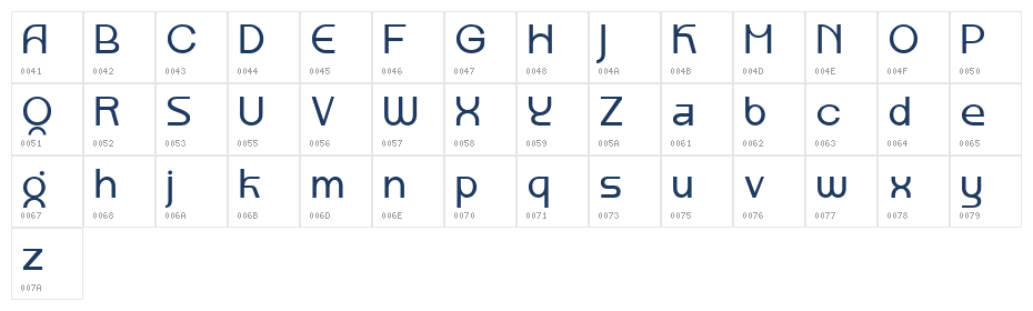 Kalogen DEMO Regular Character Map