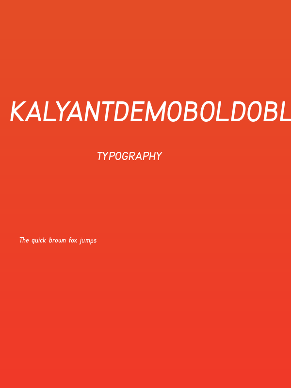 KalyantDemoBoldOblique Poster