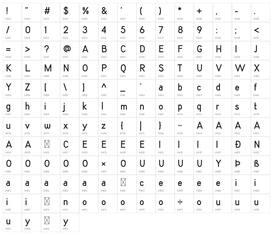 KalyantDemoBold Character Map