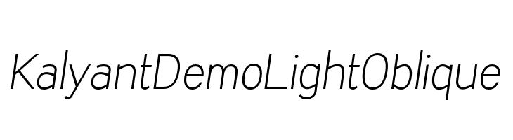 KalyantDemoLightOblique  Frei Schriftart Herunterladen
