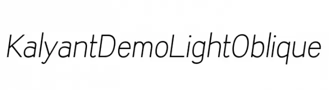 KalyantDemoLightOblique  font caratteri gratis