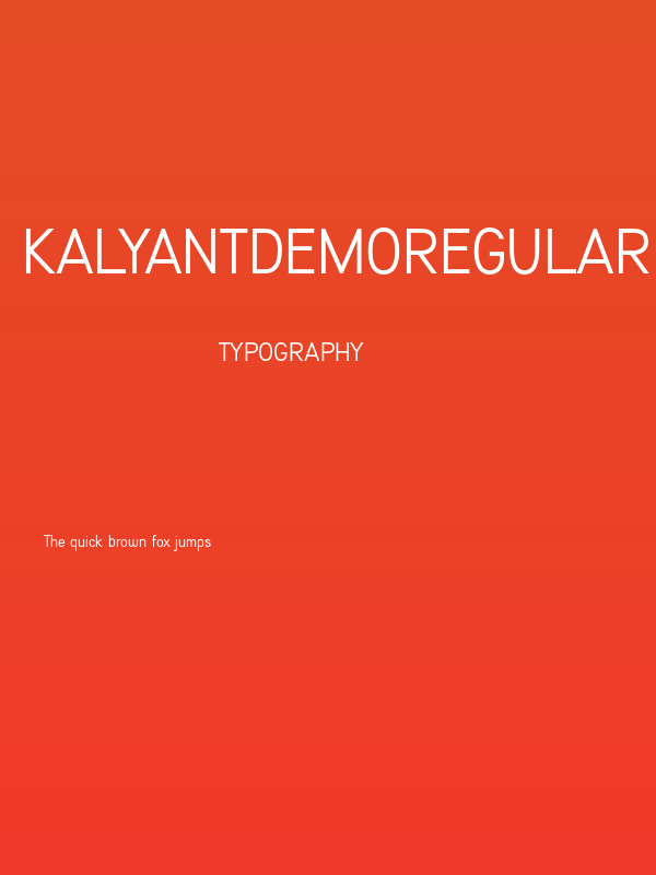 KalyantDemoRegular Poster