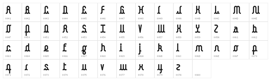 Kamalo bold Character Map