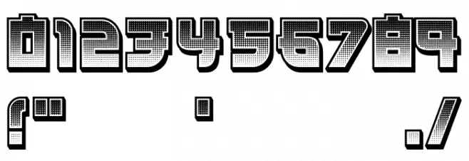 Kamikaze 3D Gradient Regular Font OTHER CHARS