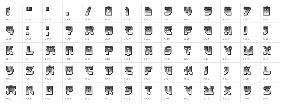 Kamikaze 3D Gradient Regular Character Map