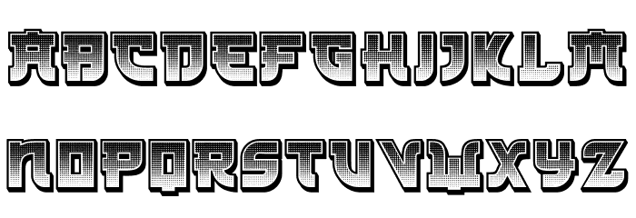 Kamikaze 3D Gradient Regular Font LOWERCASE