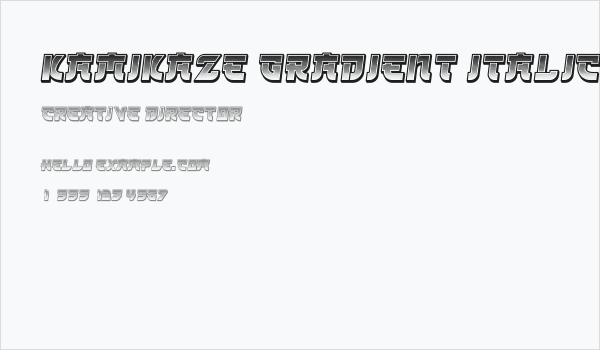 Kamikaze Gradient Italic Business Card