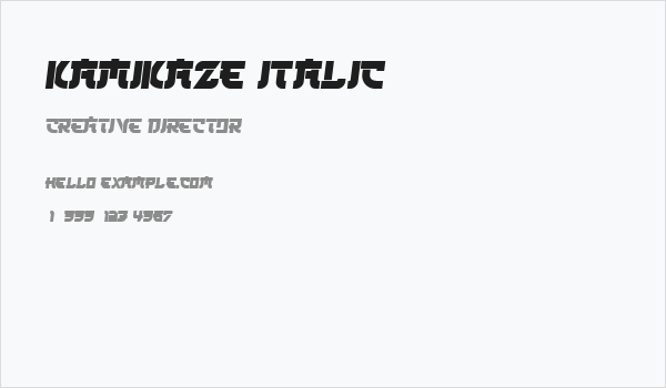 Kamikaze Italic Business Card