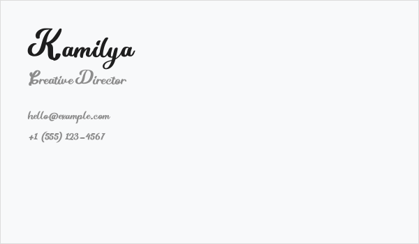 Kamilya Business Card