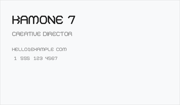Kamone 7 Business Card