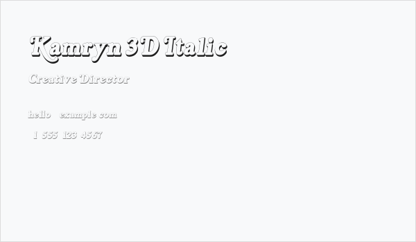 Kamryn 3D Italic Business Card