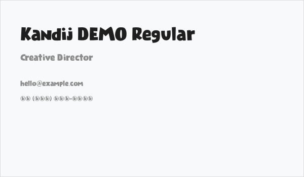 Kandij DEMO Regular Business Card