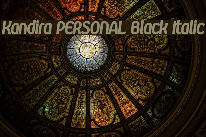 Kandira PERSONAL Black Italic Font examples
