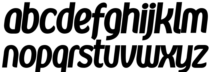 Kandira PERSONAL Black Italic Font LOWERCASE
