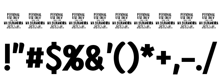 Kandira PERSONAL Black Font OTHER CHARS
