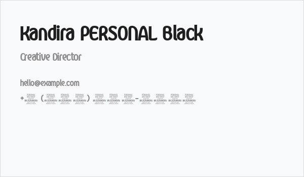 Kandira PERSONAL Black Business Card