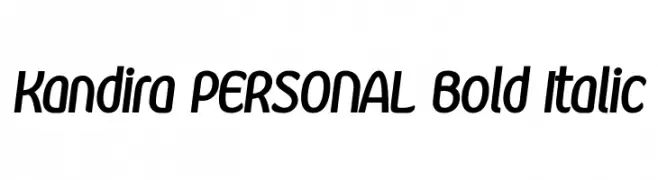 Kandira PERSONAL Bold Italic  Free Fonts Download