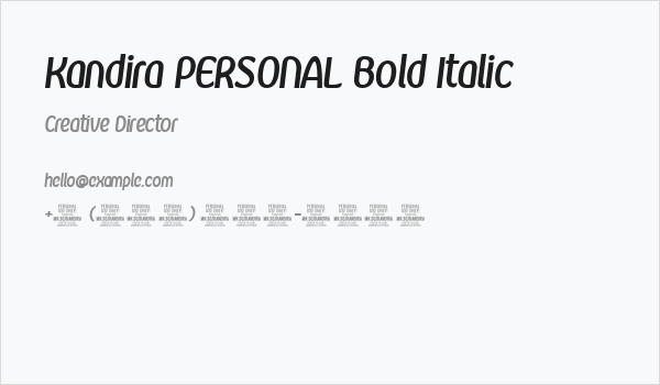 Kandira PERSONAL Bold Italic Business Card
