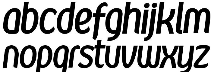 Kandira PERSONAL Bold Italic Font LOWERCASE