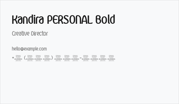 Kandira PERSONAL Bold Business Card