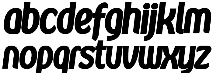Kandira PERSONAL ExtraBlack Italic Font LOWERCASE