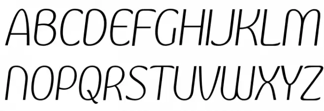 Kandira PERSONAL ExtraLight Italic Polices MAJUSCULES
