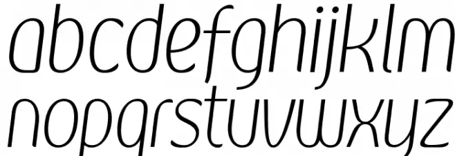Kandira PERSONAL ExtraLight Italic 字体 小写