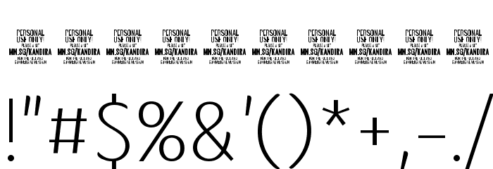 Kandira PERSONAL ExtraLight Font OTHER CHARS