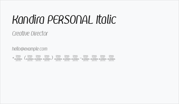 Kandira PERSONAL Italic Business Card
