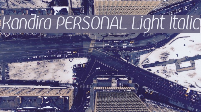 Kandira PERSONAL Light Italic Font examples