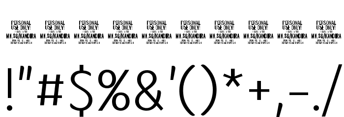 Kandira PERSONAL Light Font OTHER CHARS