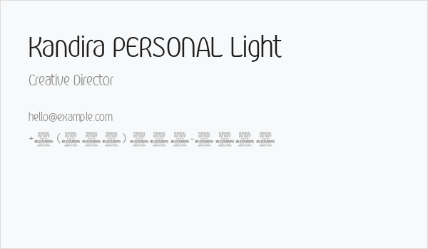Kandira PERSONAL Light Business Card