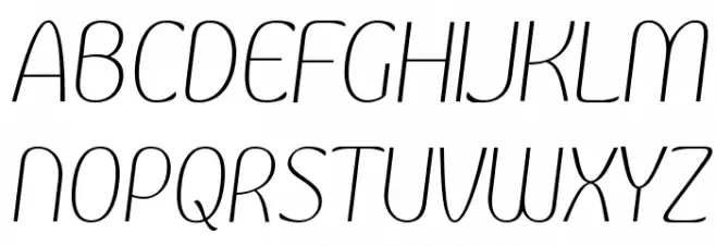 Kandira PERSONAL Thin Italic Шрифта ВЕРХНИЙ